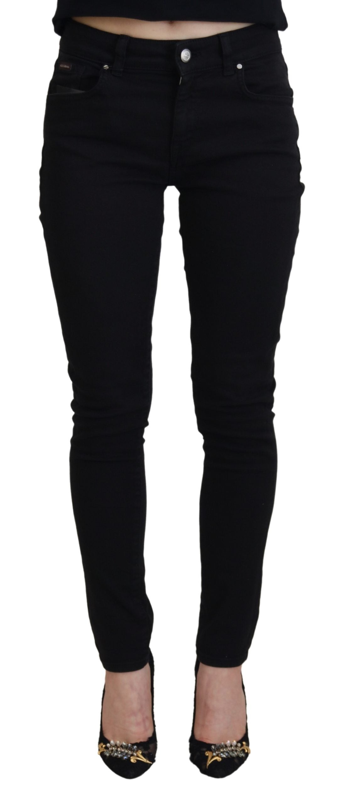 Black Cotton Skinny Women Denim Jeans