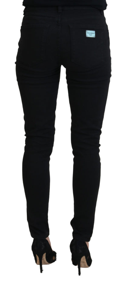 Black Cotton Skinny Women Denim Jeans