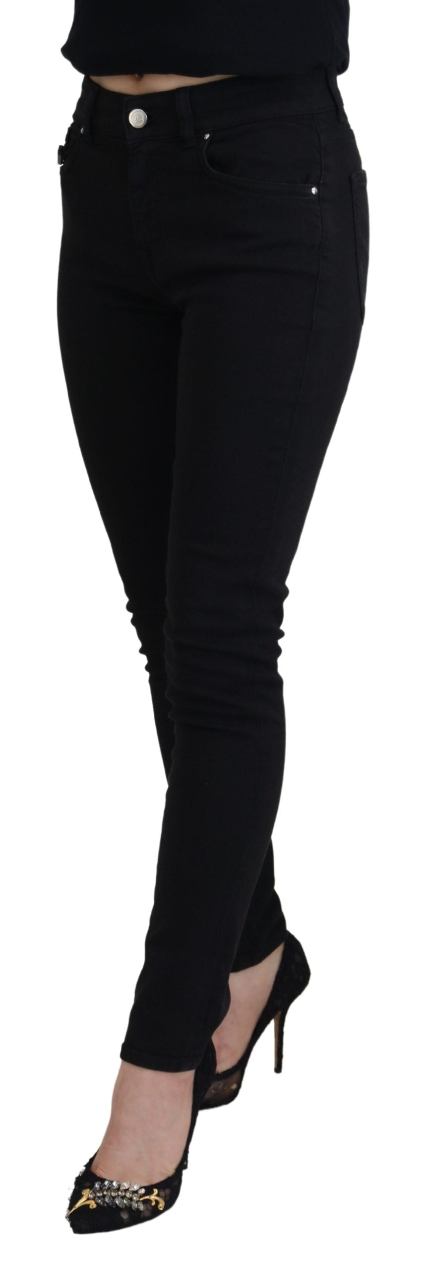 Black Cotton Skinny Women Denim Jeans
