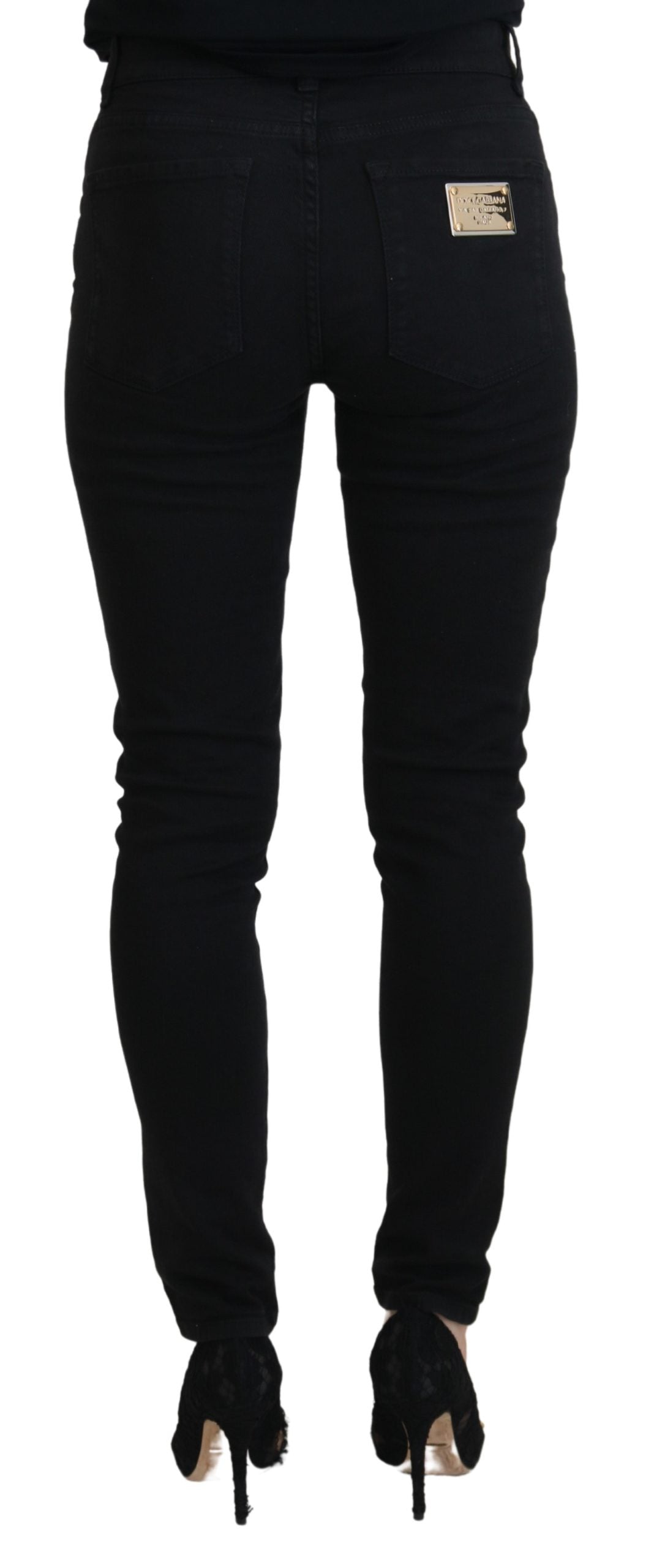 Black Cotton Skinny Women Denim Jeans