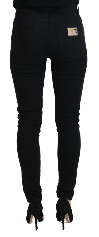 Black Cotton Skinny Women Denim Jeans
