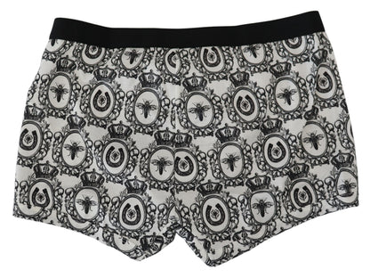 White Printed Cotton Regular Boxer Underwear