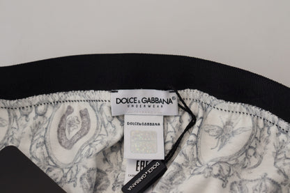 White Printed Cotton Regular Boxer Underwear