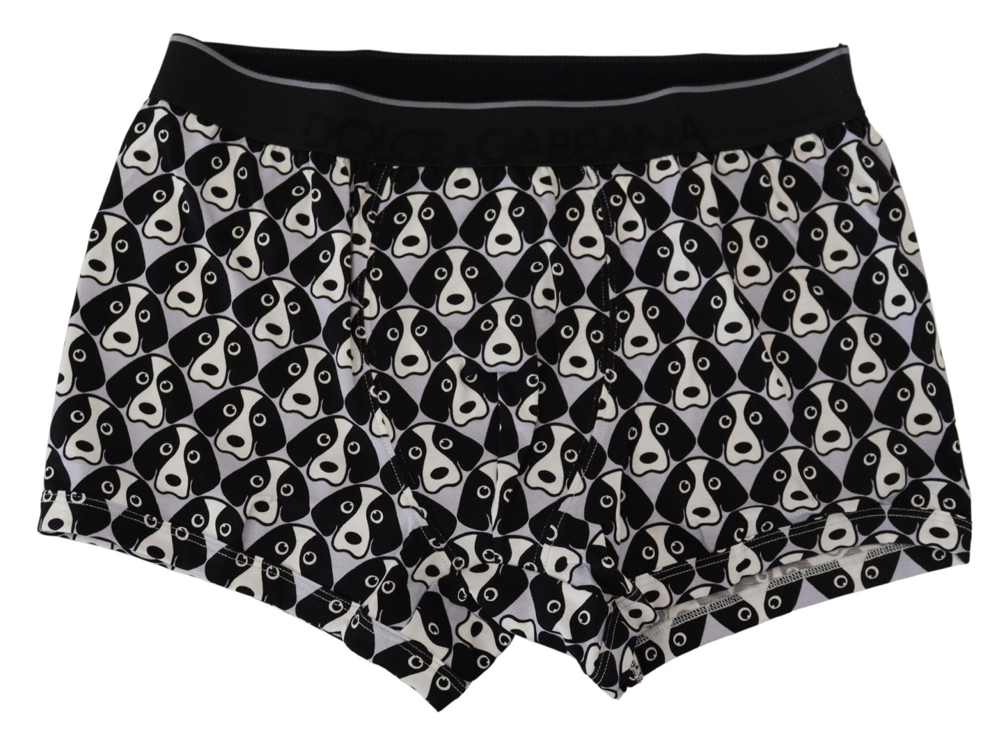Black Dog Print Cotton Regular Boxer Underwear