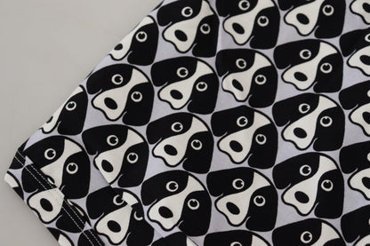 Black Dog Print Cotton Regular Boxer Underwear