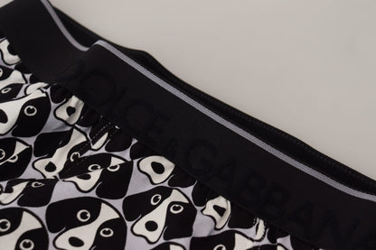 Black Dog Print Cotton Regular Boxer Underwear
