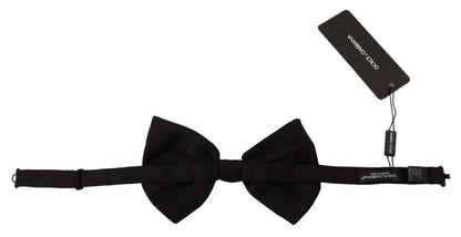 Black Cotton Adjustable Neck Papillon Bow Tie