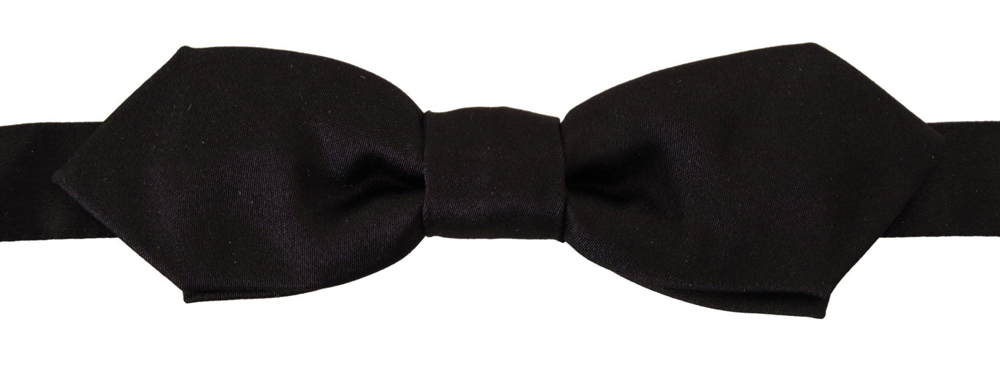 Black 100% Silk Adjustable Neck Papillon Tie
