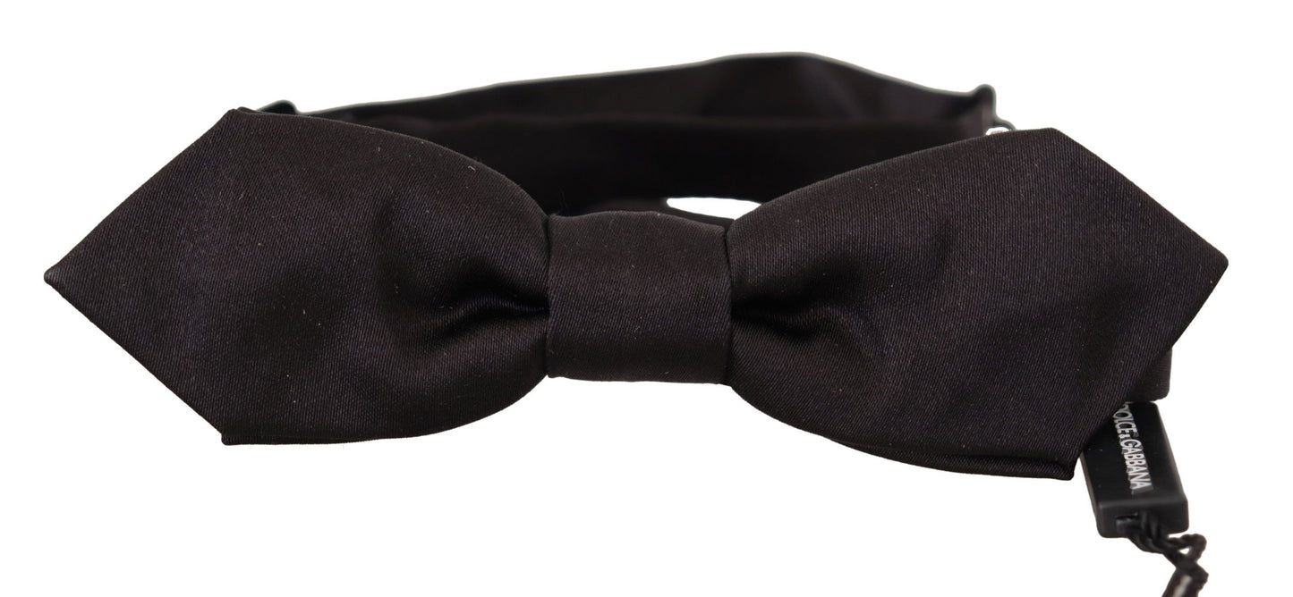 Black 100% Silk Adjustable Neck Papillon Tie