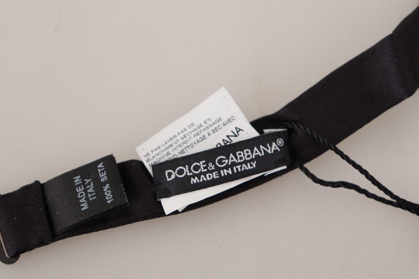 Black 100% Silk Adjustable Neck Papillon Tie