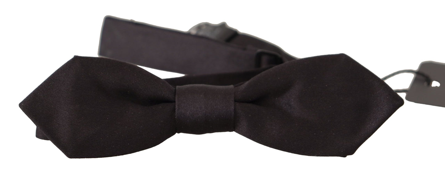 Black 100% Silk Adjustable Neck Papillon Tie