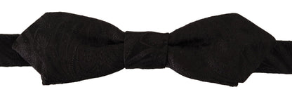 Black 100% Silk Adjustable Neck Papillon  Tie
