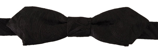 Black 100% Silk Adjustable Neck Papillon  Tie