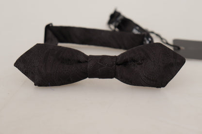 Black 100% Silk Adjustable Neck Papillon  Tie