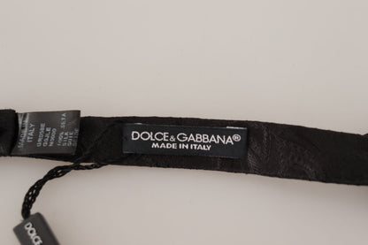 Black 100% Silk Adjustable Neck Papillon  Tie