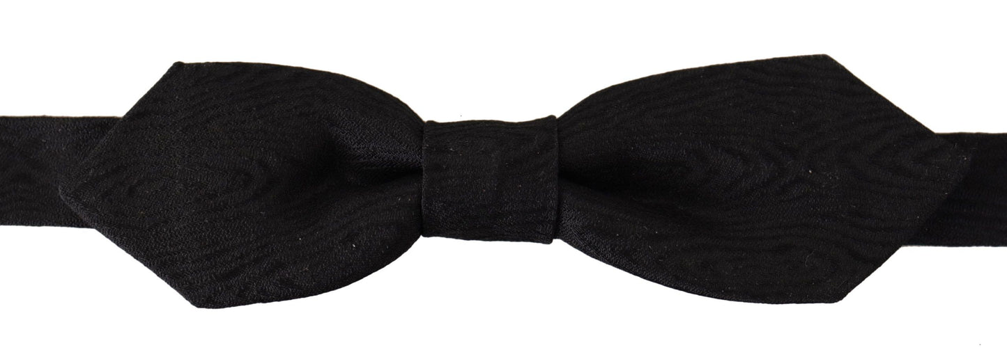 Black 100% Silk Adjustable Neck Papillon Tie