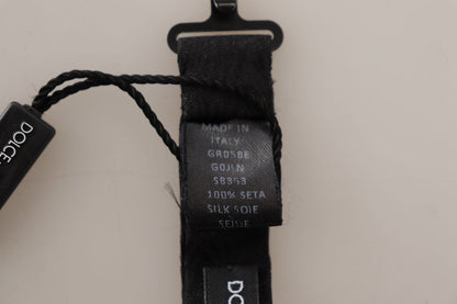 Black 100% Silk Adjustable Neck Papillon Tie