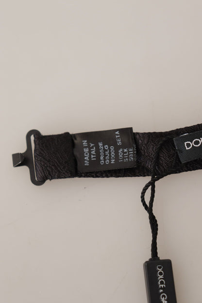 Black 100% Silk Adjustable Neck Papillon Tie