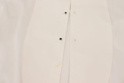 White Formal Cotton Tuxedo Dress GOLD Shirt