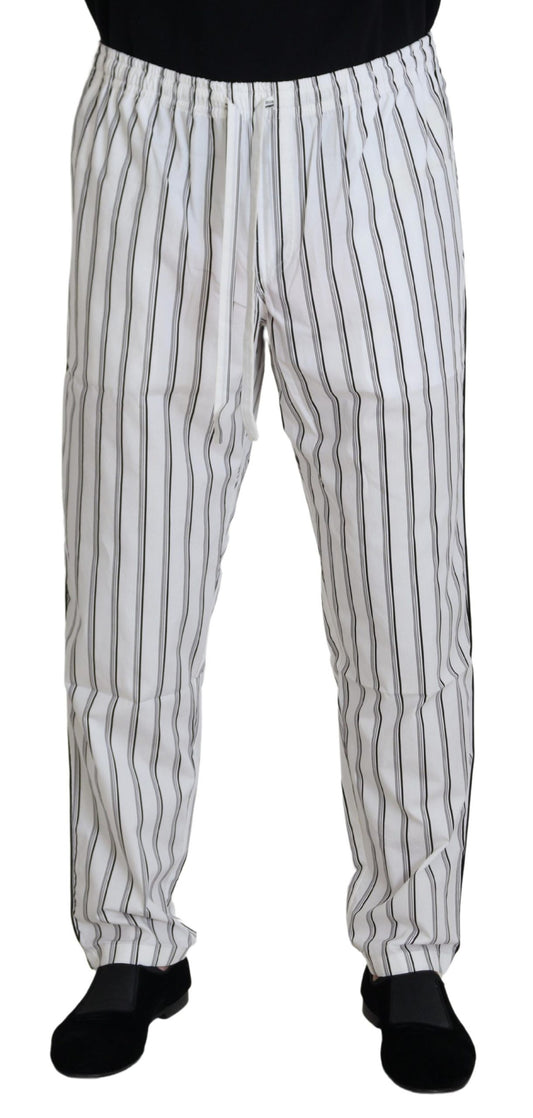 White Striped Cotton Men Pants