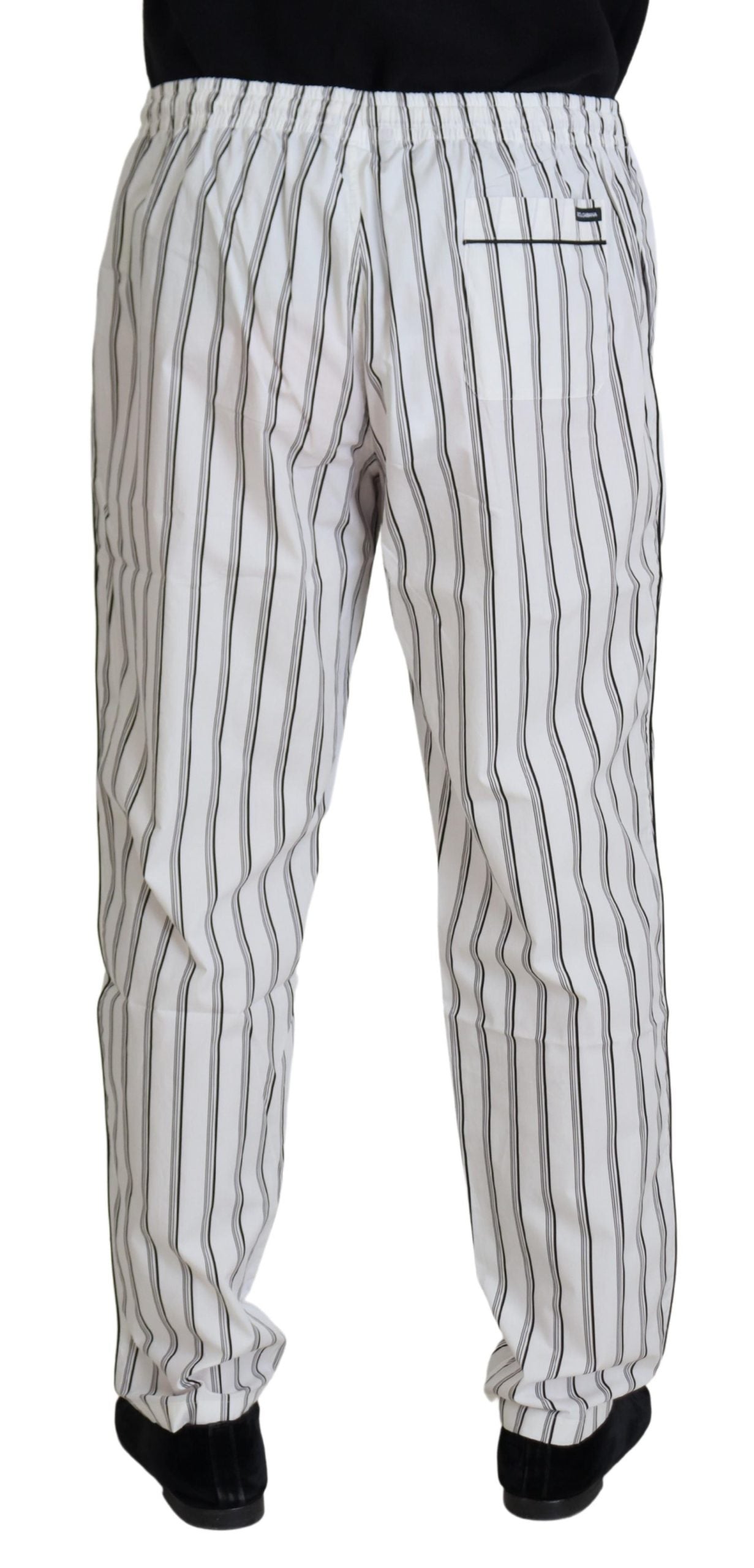 White Striped Cotton Men Pants