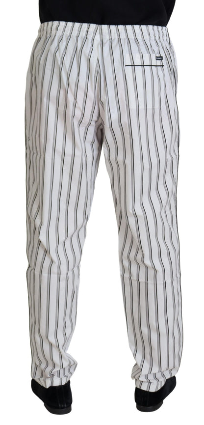 White Striped Cotton Men Pants