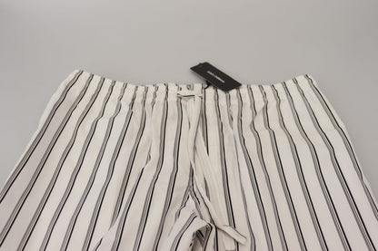 White Striped Cotton Men Pants