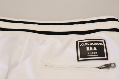 White Polyester Trousers D.N.A. Milano Pants