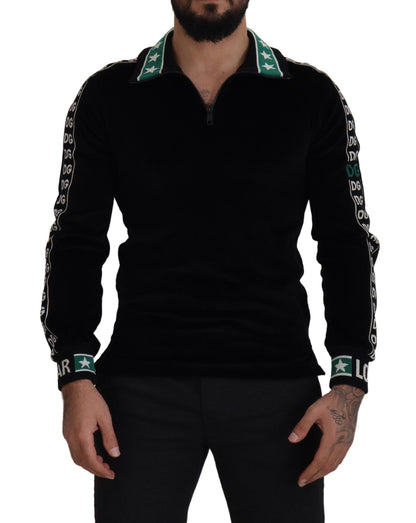 Black Cotton Velvet DG Sweatshirt Sweater