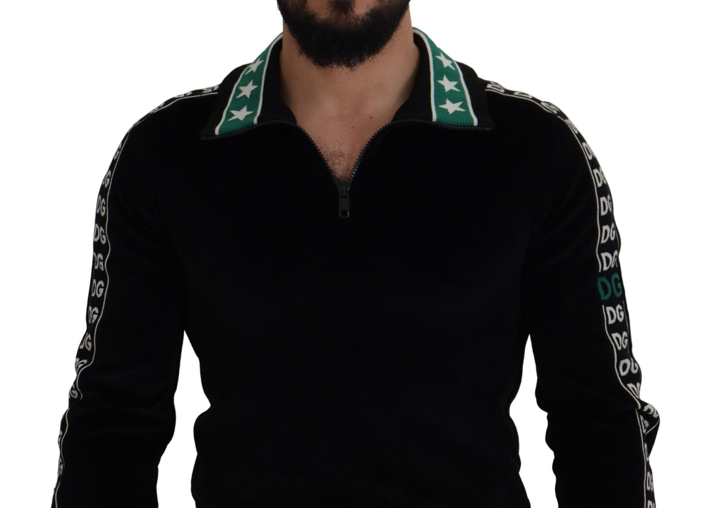 Black Cotton Velvet DG Sweatshirt Sweater