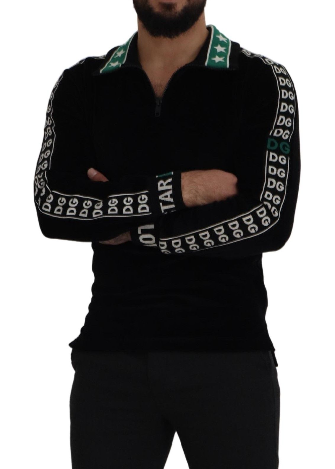 Black Cotton Velvet DG Sweatshirt Sweater