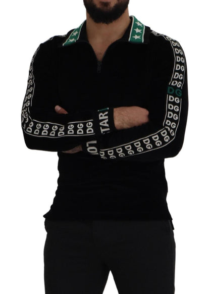 Black Cotton Velvet DG Sweatshirt Sweater