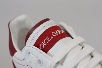White Red Logo Patch Women Sneakers Shoes