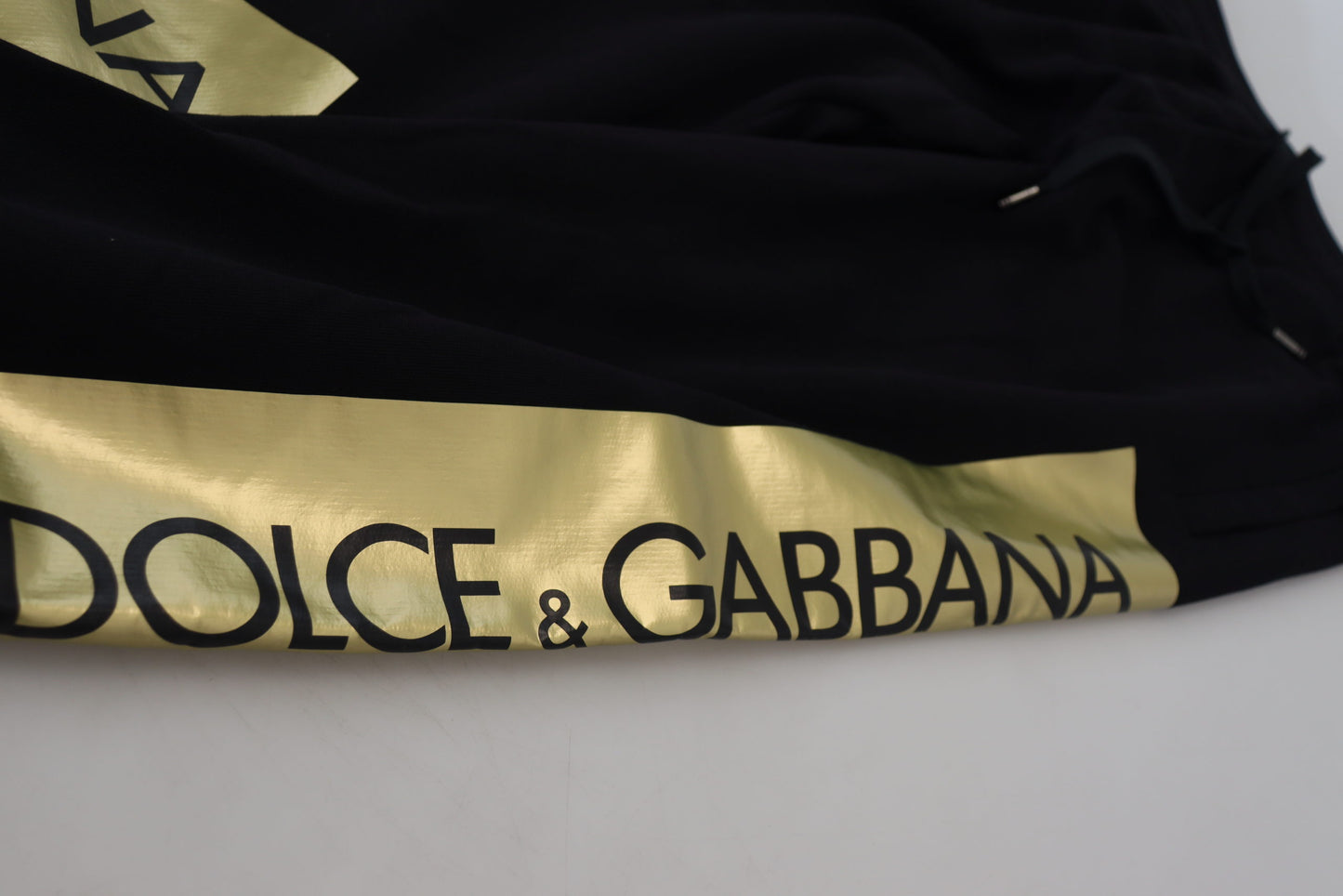 Black Cotton DG Logo Printed Jogger Pants