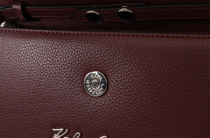Wine Leather Evening Clutch Bag