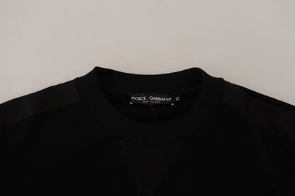 Black Cotton Crewneck Sweatshirt Sweater