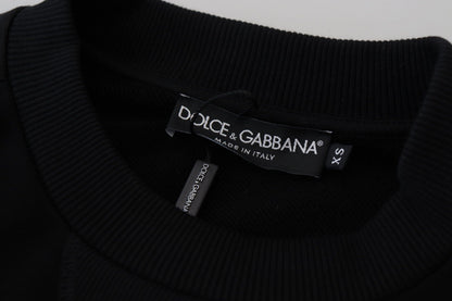 Black Cotton Crewneck Sweatshirt Sweater