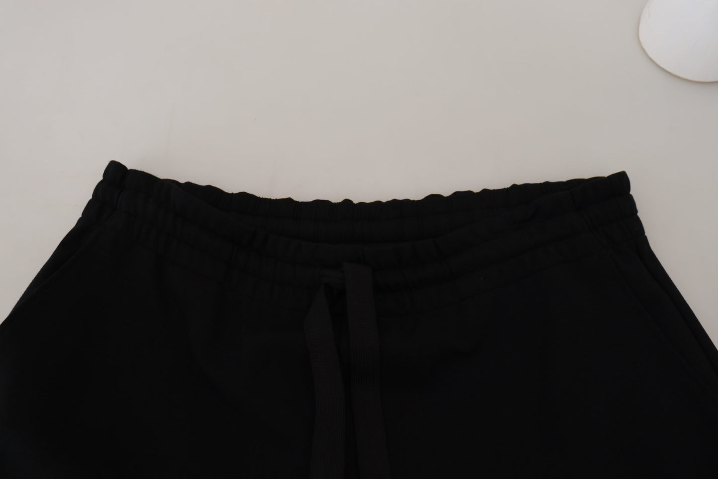Black Cotton Drawstring Cargo Jogger Pants