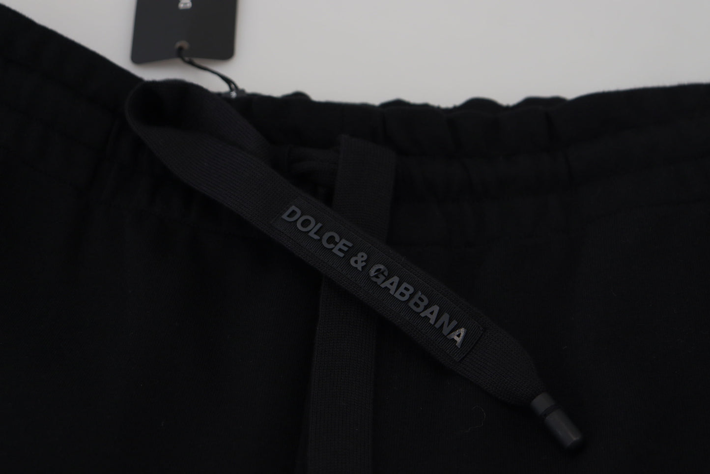 Black Cotton Drawstring Cargo Jogger Pants