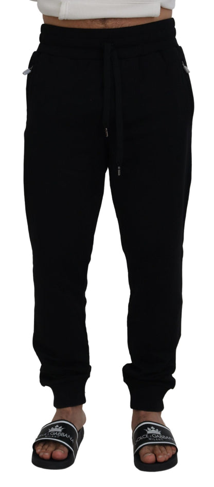 Black Cotton Mens Jogger Pants