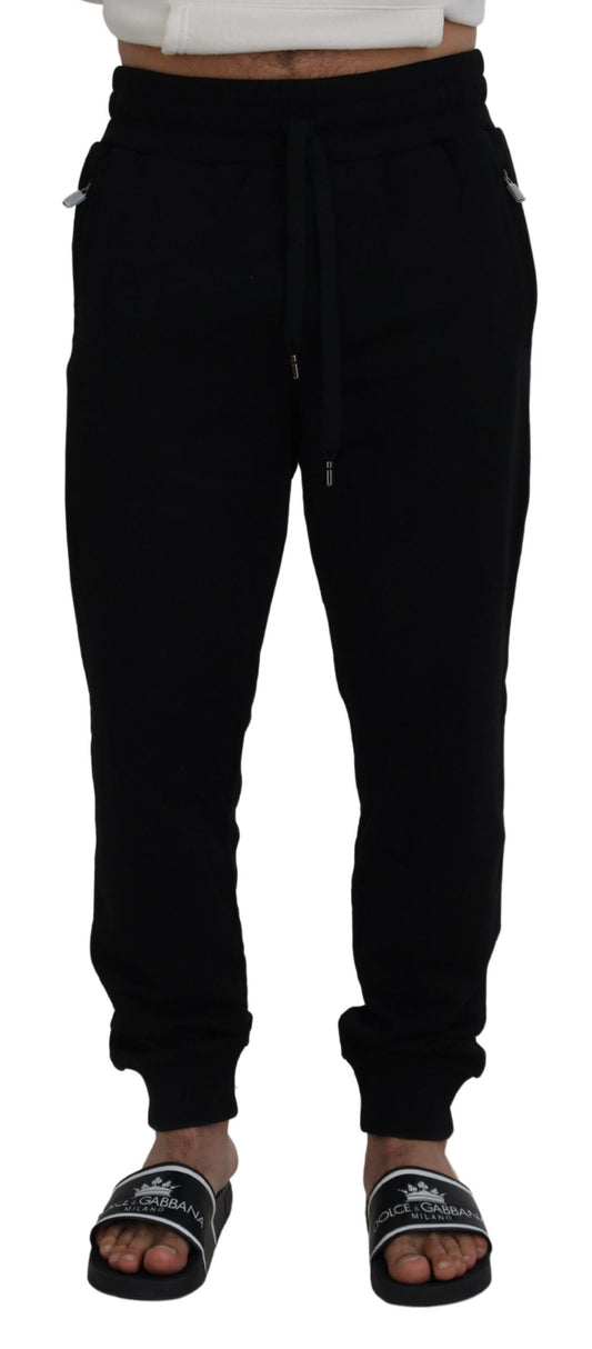 Black Cotton Mens Jogger Pants
