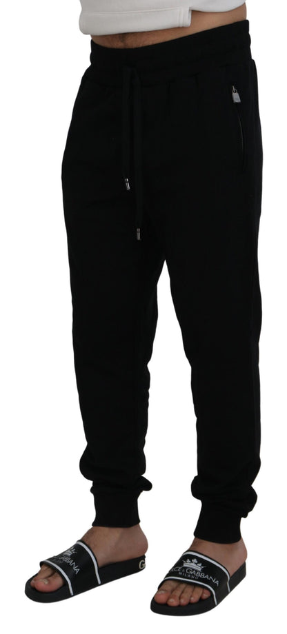 Black Cotton Mens Jogger Pants
