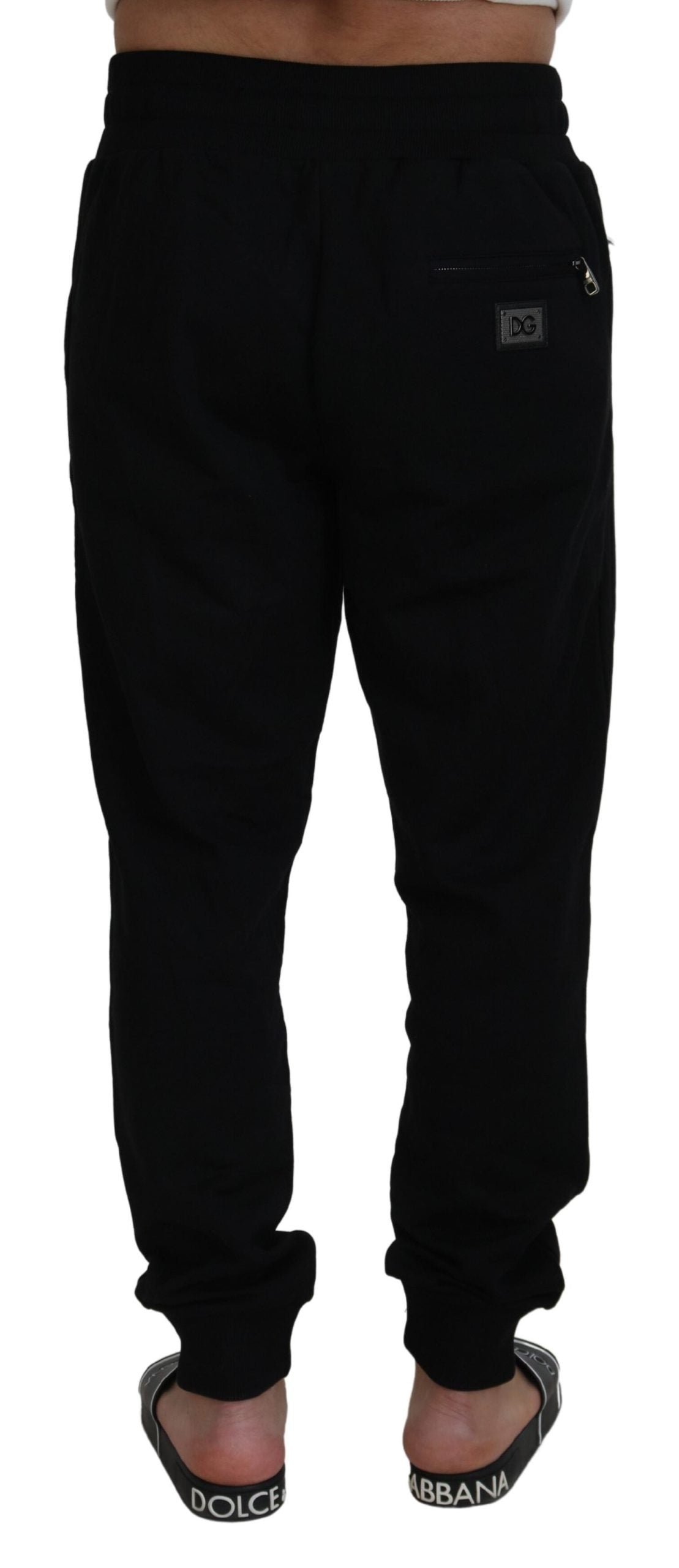Black Cotton Mens Jogger Pants