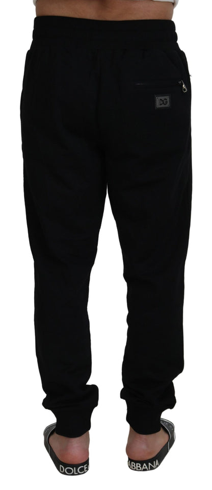 Black Cotton Mens Jogger Pants