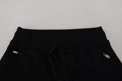 Black Cotton Mens Jogger Pants