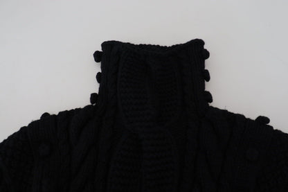 Black Cashmere Turtleneck Pullover Sweater
