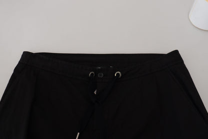 Black Cotton DG Logo Cargo Jogger Pants