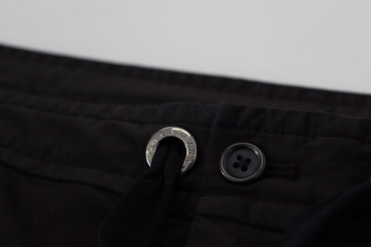 Black Cotton DG Logo Cargo Jogger Pants