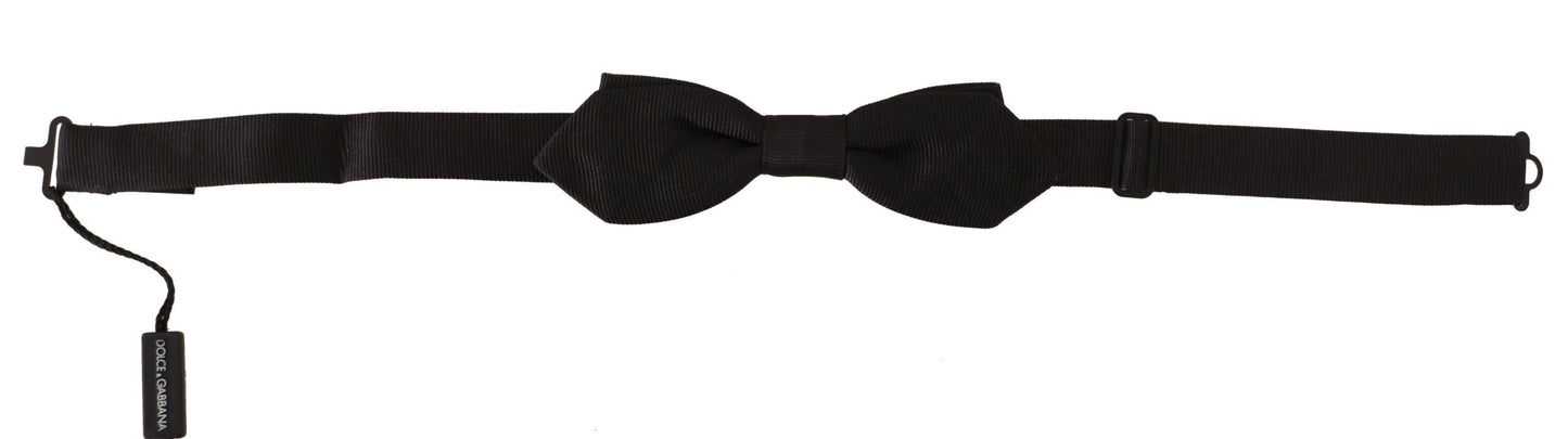 Black 100% Silk Adjustable Neck Papillon Tie