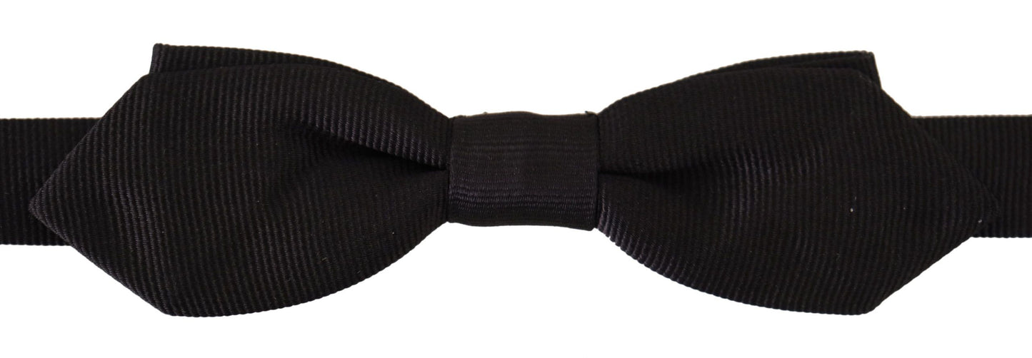 Black 100% Silk Adjustable Neck Papillon Tie